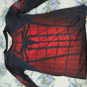 Men's medium spiderman dry fit / swim top rash Guard.